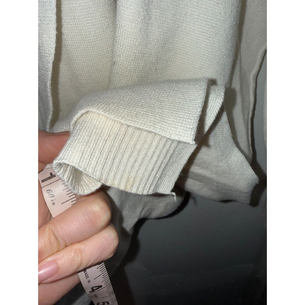 Cyrus White Open Front Cardigan Sweater L Flaw DIY Dye Project - Picture 7 of 11